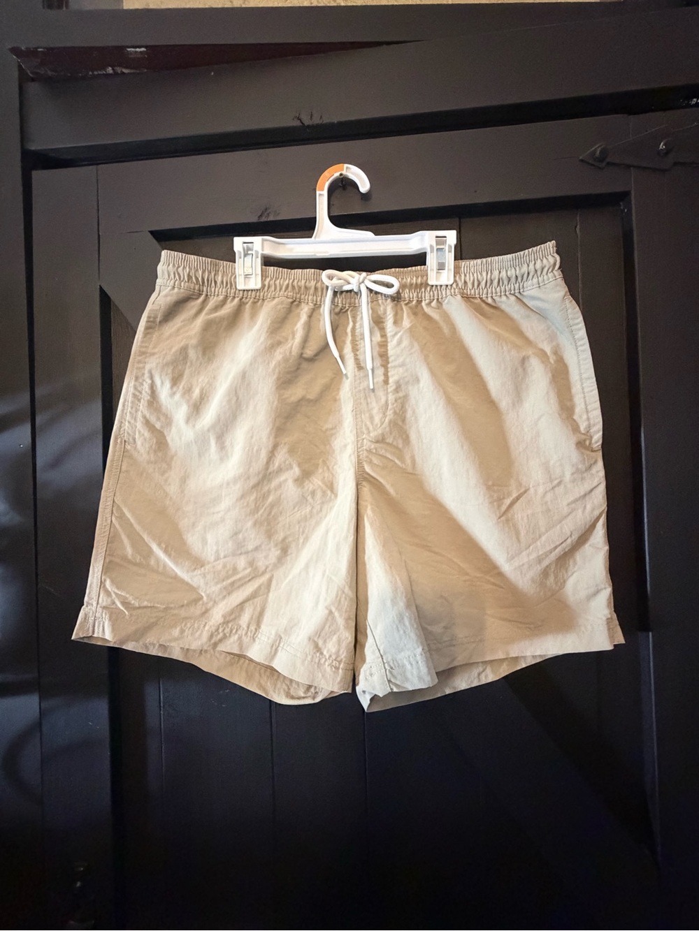 Original Use Men's Beige Elastic-Waist Athletic Shorts